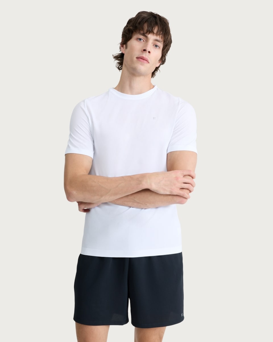 image 1 of F&F Active ULTRARUN Seamless Short Sleeved T-Shirt in White