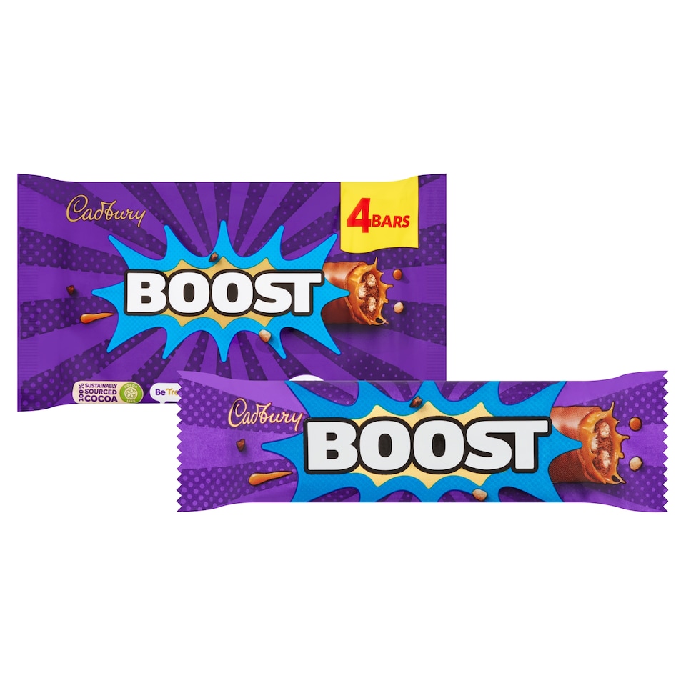 image 1 of Cadbury Boost Chocolate Bar 4 Pack Multipack 148g