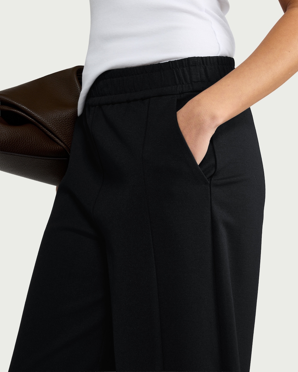image 1 of F&F Ponte Barrel Leg Trousers in Multi