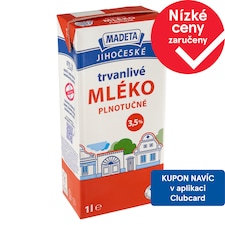 Madeta Jihočeské trvanlivé mléko plnotučné 3,5% 1l
