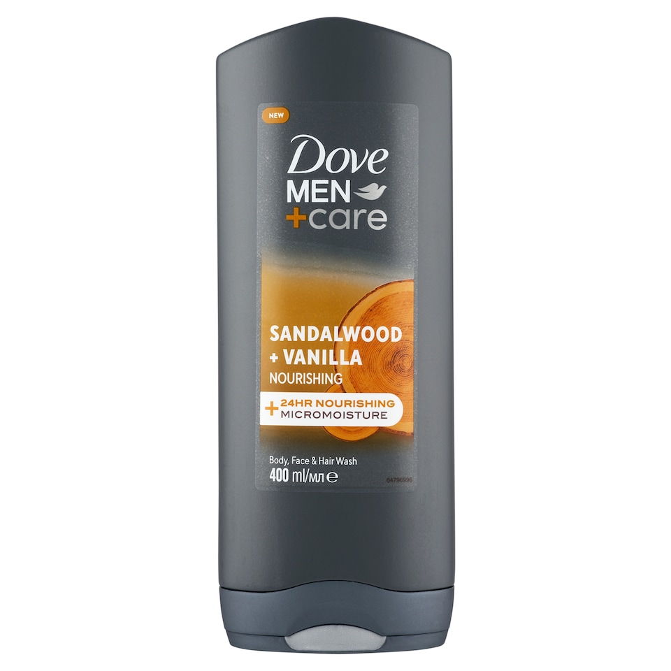 image 1 of Dove Men+Care Sandalwood & Vanilla Shower Gel 400ml