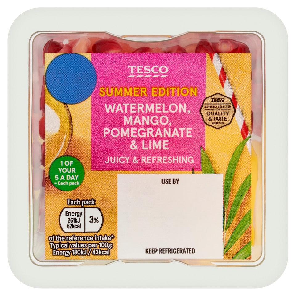 Tesco, Mango, Watermelon, Pomegranate & Lime 145g