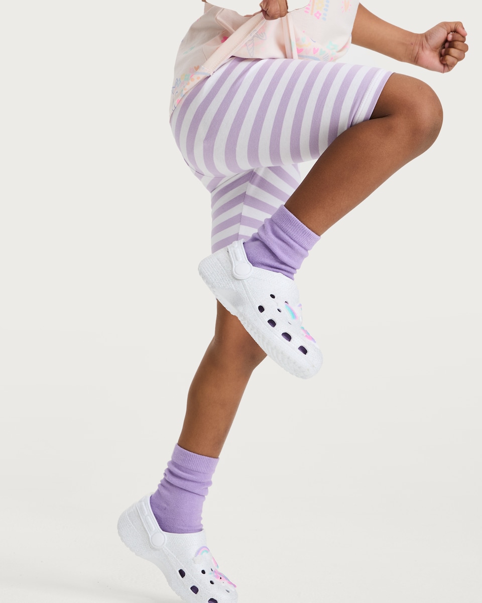 image 1 of F&F Girls 5-Pack Rainbow Unicorn Cycling Shorts in Multi