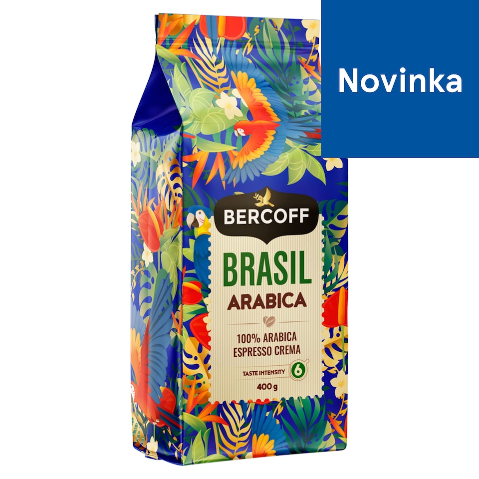 Bercoff Brasil Arabica pražená zrnková káva 400 g