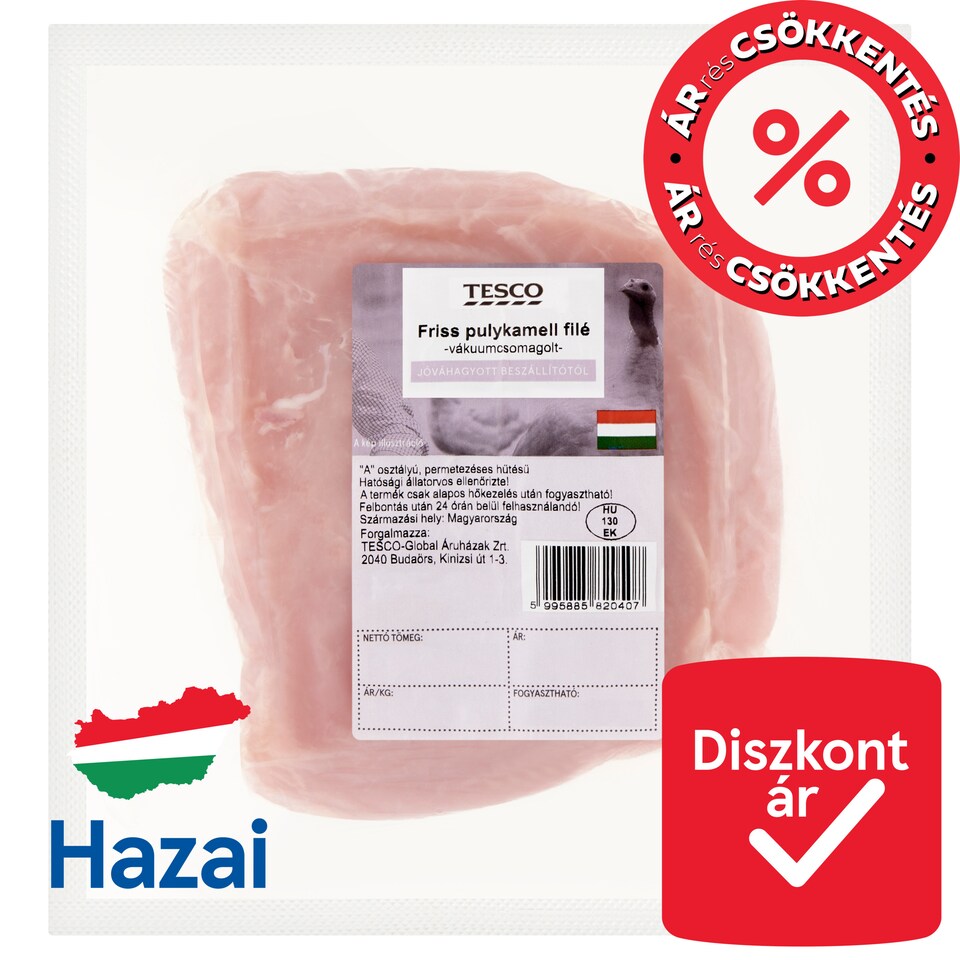 Tesco friss pulykamell filé 450 g