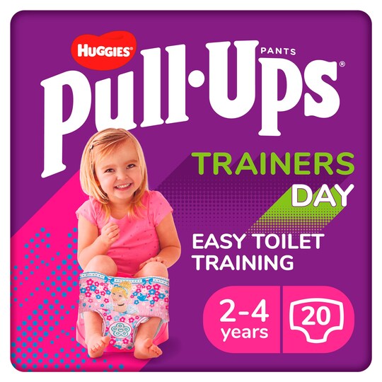 image 1 of Huggies Pull Ups Pink Training Pants 2-4 Years Day 20 Pack
