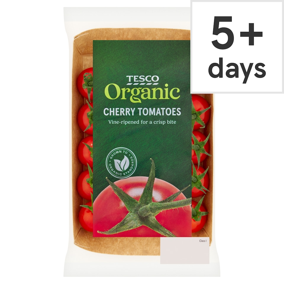 Tesco Organic Cherry Tomatoes On The Vine 200g