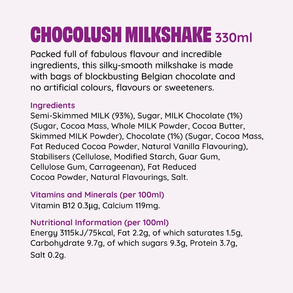image 1 of Shaken Udder Chocolush Milkshake 330Ml