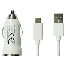 T. 2.4A Car Charger with USB C cable 1m White