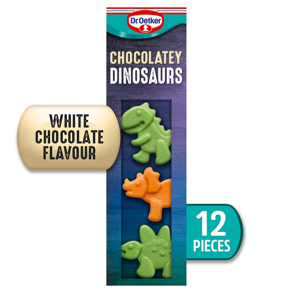 image 1 of Dr Oetker 12 White Chocolatey Dinosaurs 20G