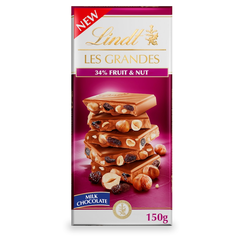 image 1 of Lindt Les Grandes Chocolate Bar with 34% Fruit & Nut 150g