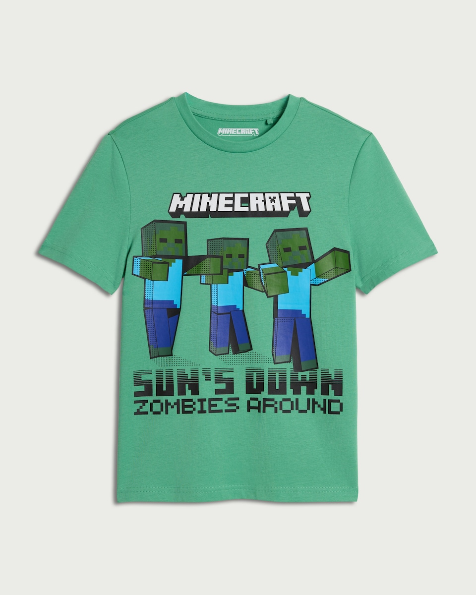 image 1 of Minecraft Pure Cotton T-Shirt in Green