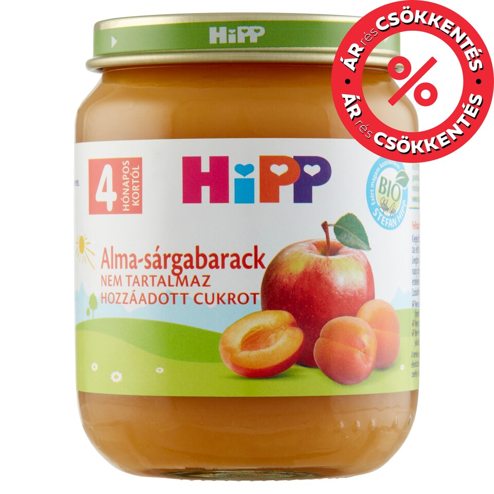 HiPP BIO alma-sárgabarack bébidesszert 4 hónapos kortól 125 g