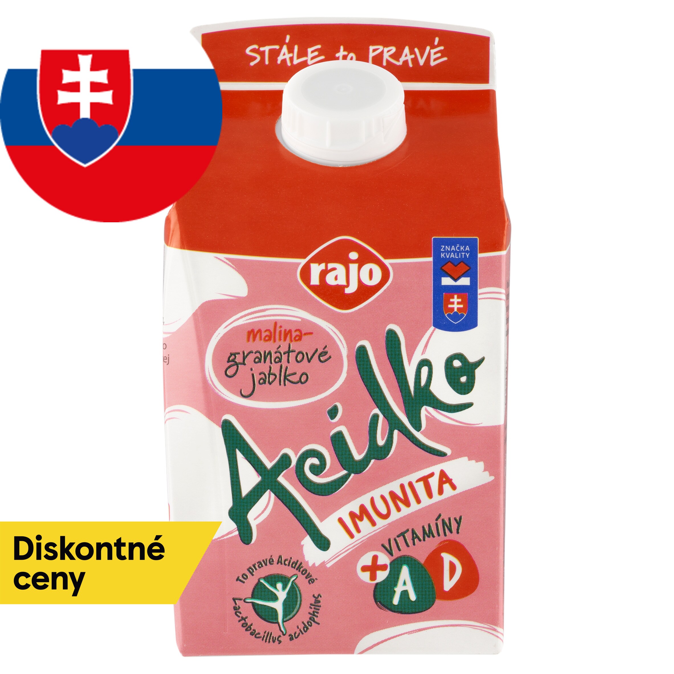 Rajo Acidko Imunita malina-granátové jablko + vitamíny A, D 450 g ...