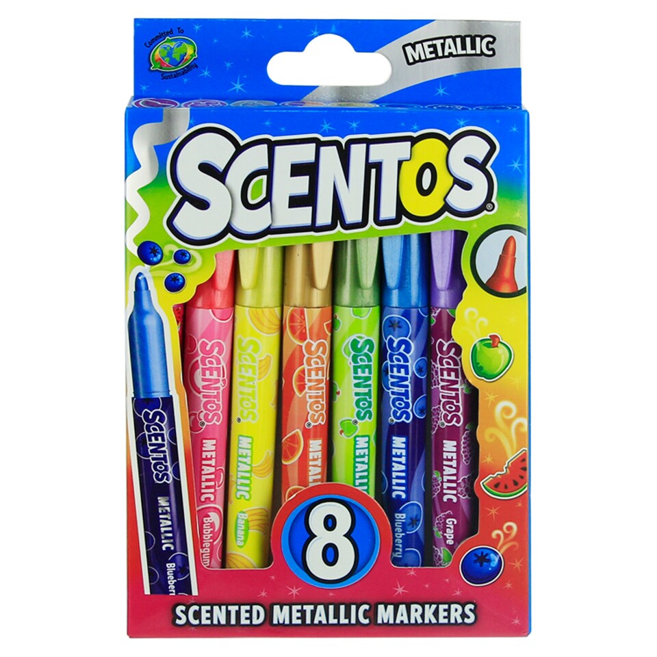 image 1 of Scentos Scented Metallic Marker 8Pk