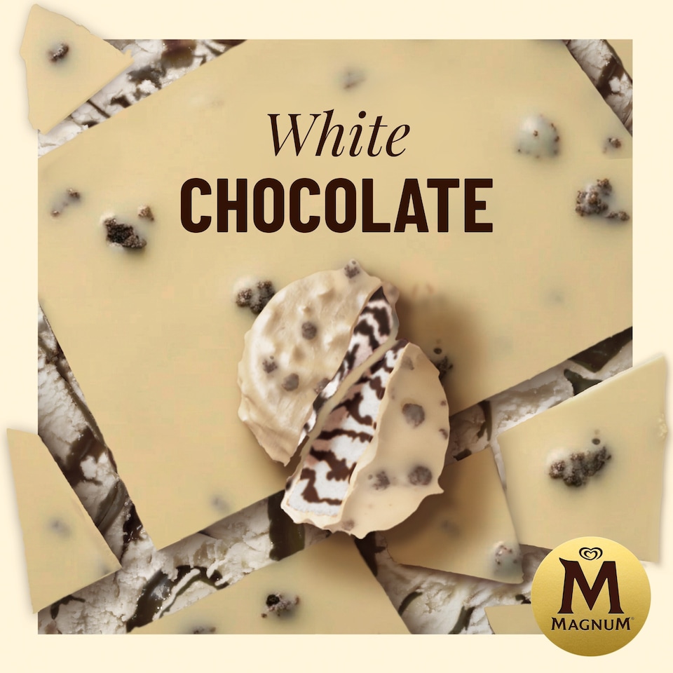 image 1 of Magnum Bonbon White Chocolate & Cookies Ice Cream Frozen Snack 204ml
