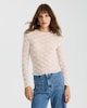 image 3 of F&F Textured Patterned Long Sleeved Top with Cotton in Cream