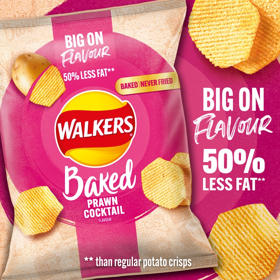 image 1 of Walkers Baked Prawn Cocktail Crisps Grab Bag 37.5g