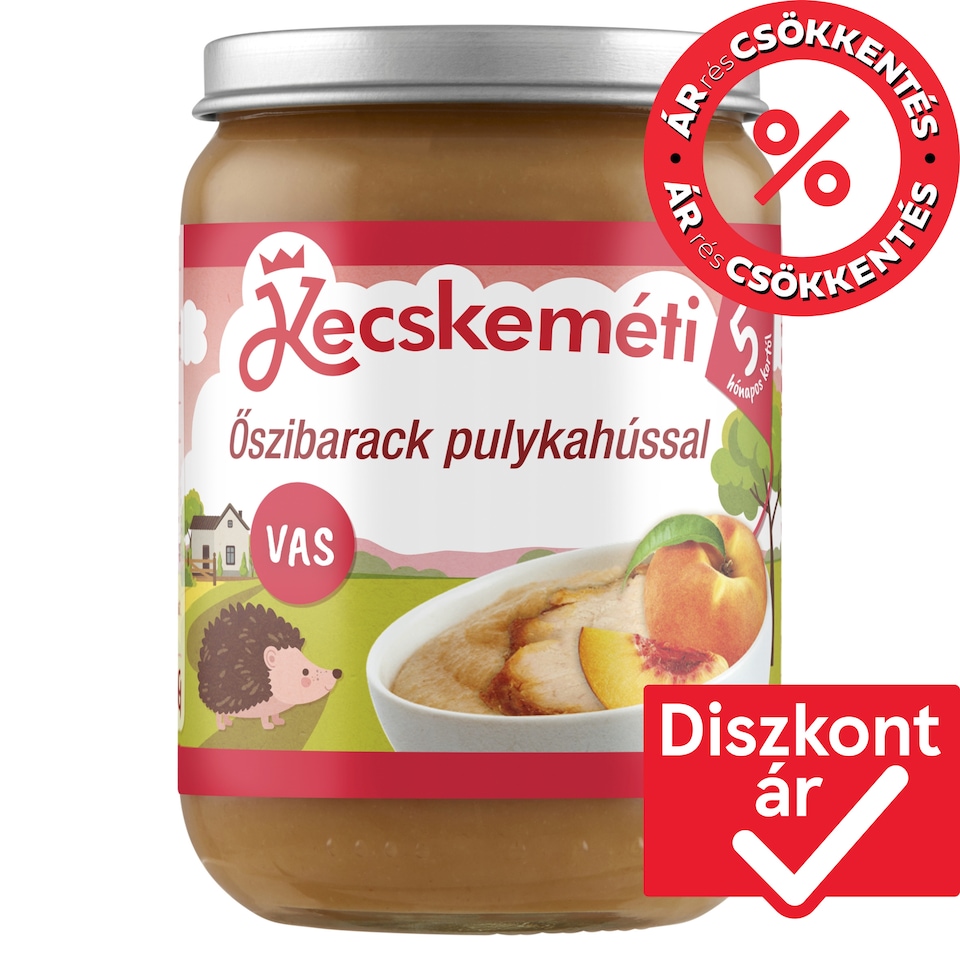 Kecskeméti őszibarack pulykahússal bébiétel 5 hónapos kortól 190 g