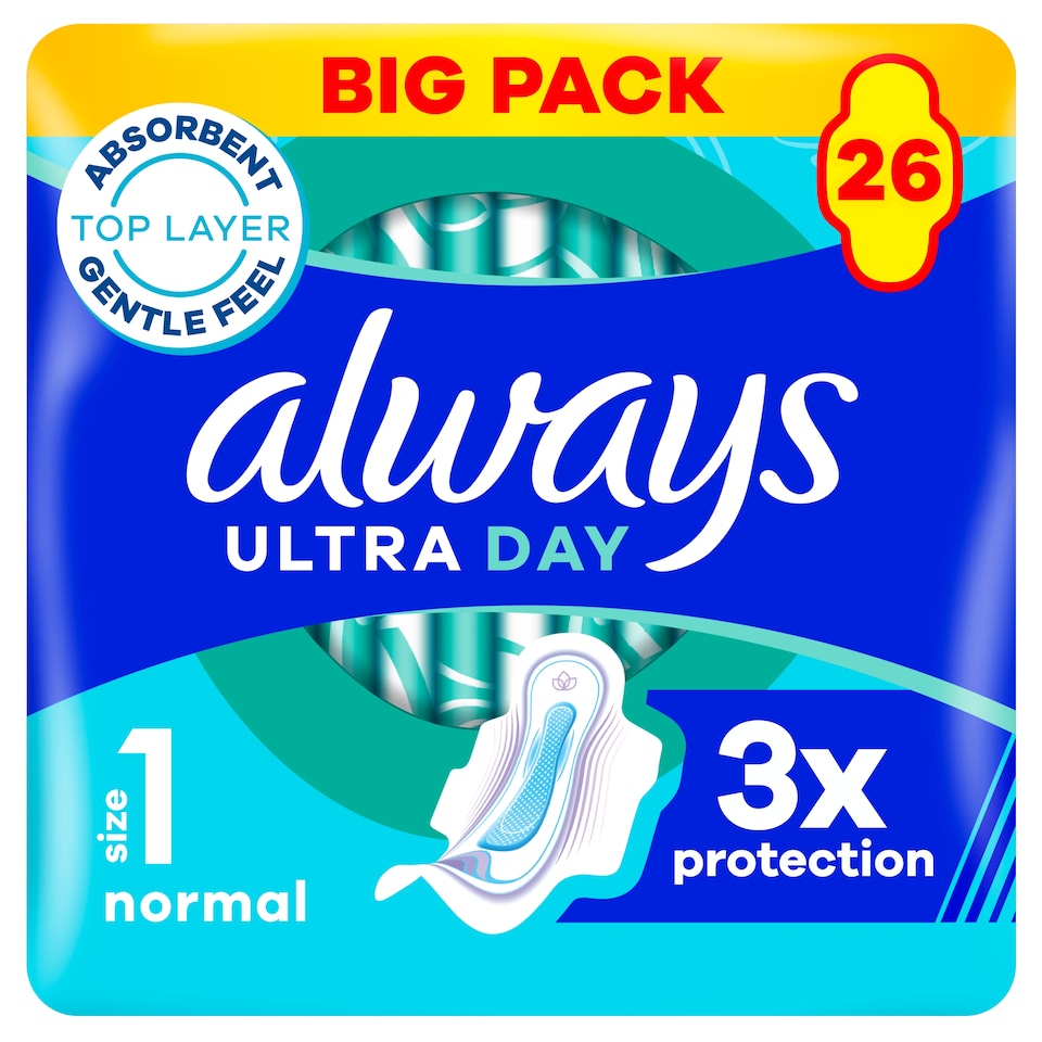 image 1 of Always Ultra Normal Size 1 Sanitary Towels With Wings 26