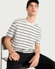 image 1 of The F&F Edit Linen Rich Striped T-Shirt in Ecru