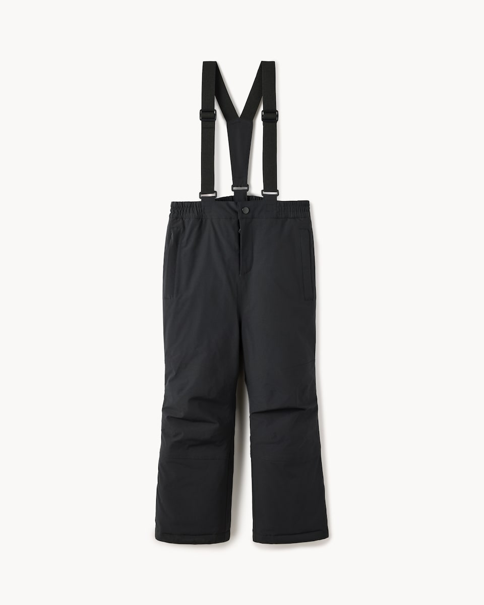 image 1 of F&F Girls Adjustable Strap Waterproof Trousers in Black