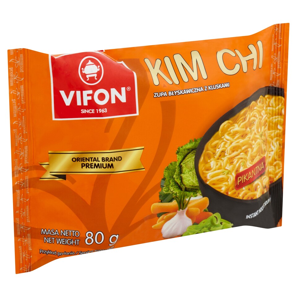 Vifon Kim Chi hagyományos koreai csípős instant tésztás leves 80 g  1. kép