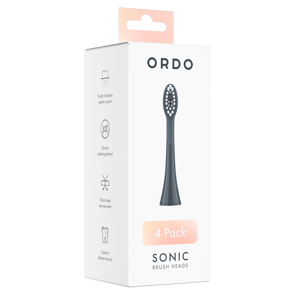 image 1 of Ordo Sonic Brush Heads Charcoal Grey & Stone 4 Pack
