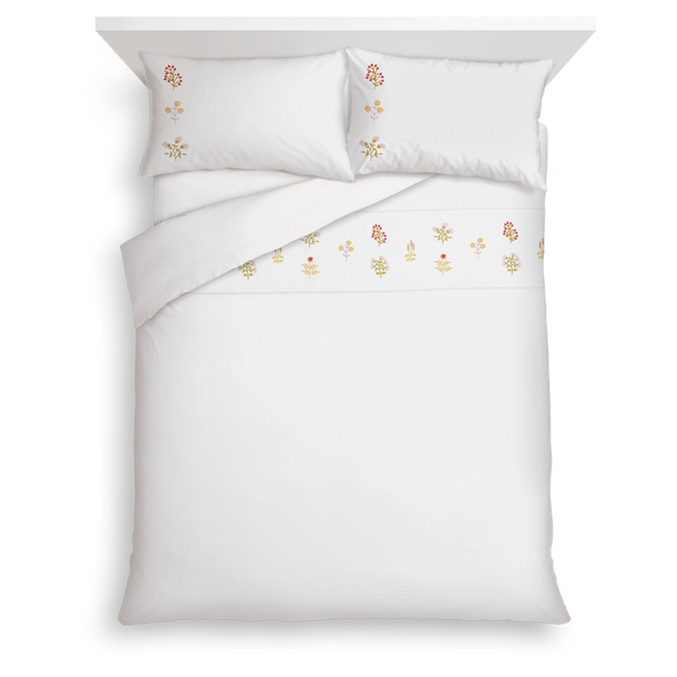 Tesco Floral Embroidery Duvet Set Kingsize