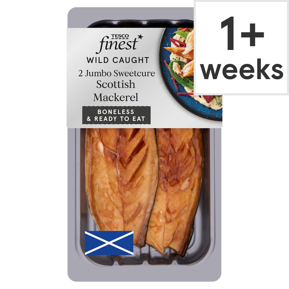 TESCO finest Sweetcure Smoked Mackerel Fillets 160G