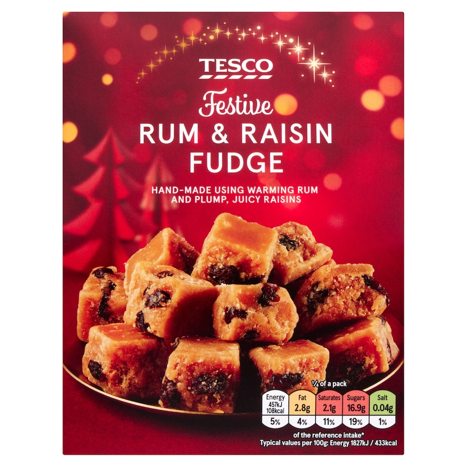 Tesco Festive Rum & Raisin Fudge 150g
