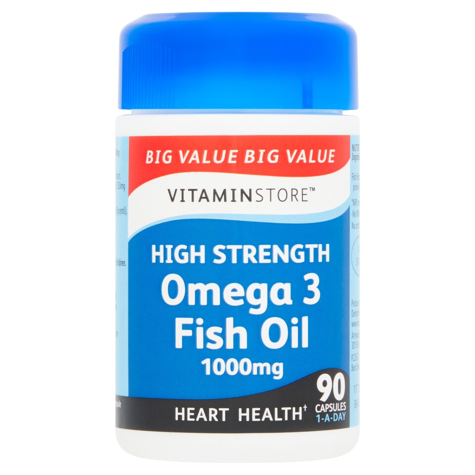 Vitaminstore High Strength Omega 3 Fish Oil Heart Health Capsules - 1000Mg 90s