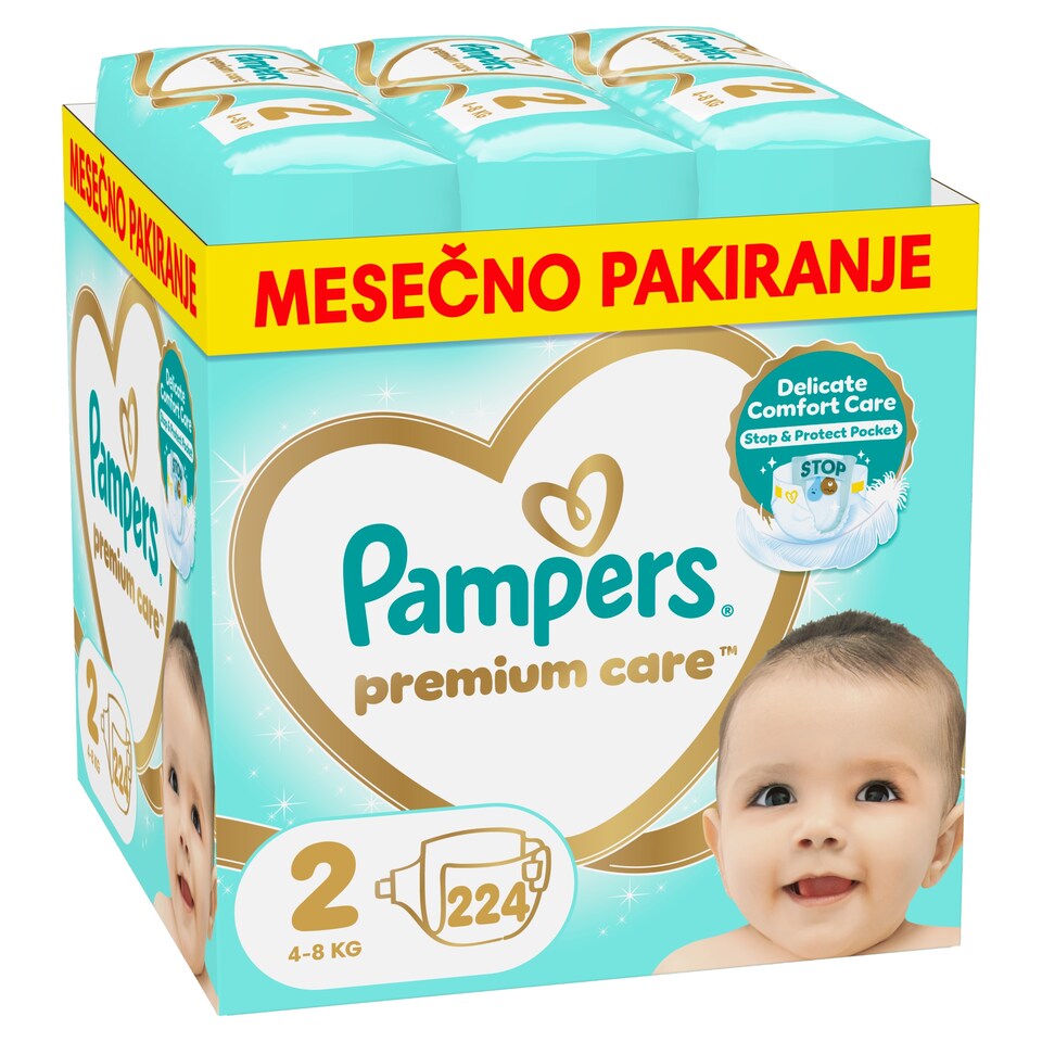 obrázok 1 z Pampers Premium Care veľkosť 2, 224 Plienok, 4kg-8kg