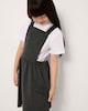 image 2 of F&F School Girls Bib Pinafore Dress in Grey