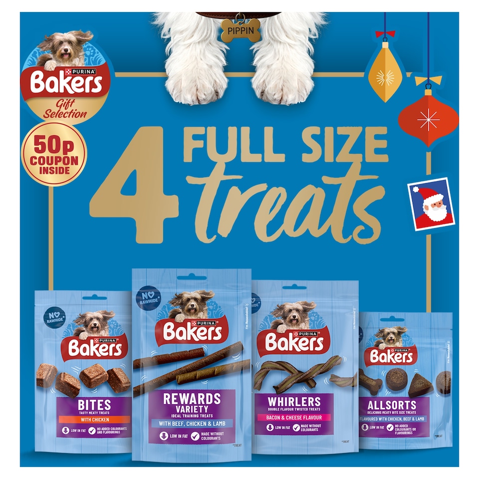image 1 of Bakers Christmas Dog Treats Selection Box 458g