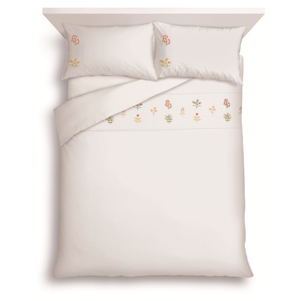 F&F Home Bedding Embroidered Flowers Duvet Set Double