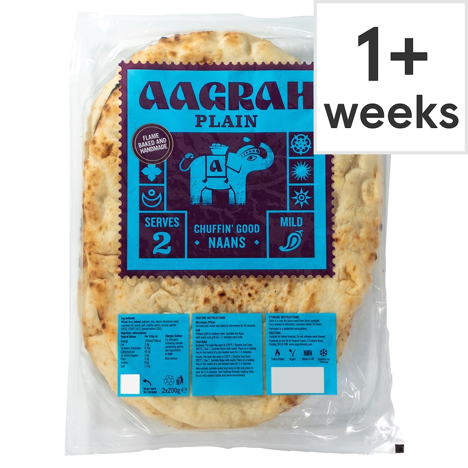 Aagrah Plain Naan (2 x 200g)