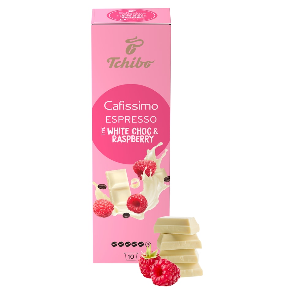Tchibo Cafissimo Espresso Flavored Edition Raspberry White Choc kávékapszula 10 db 70 g  1. kép