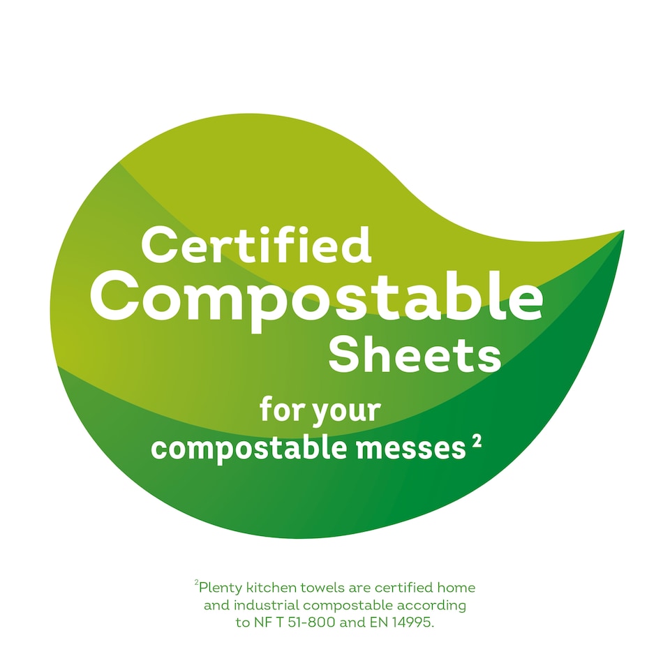 image 1 of Plenty Flexi-sized Sheets 50% Longer Kitchen Towel 2 Roll