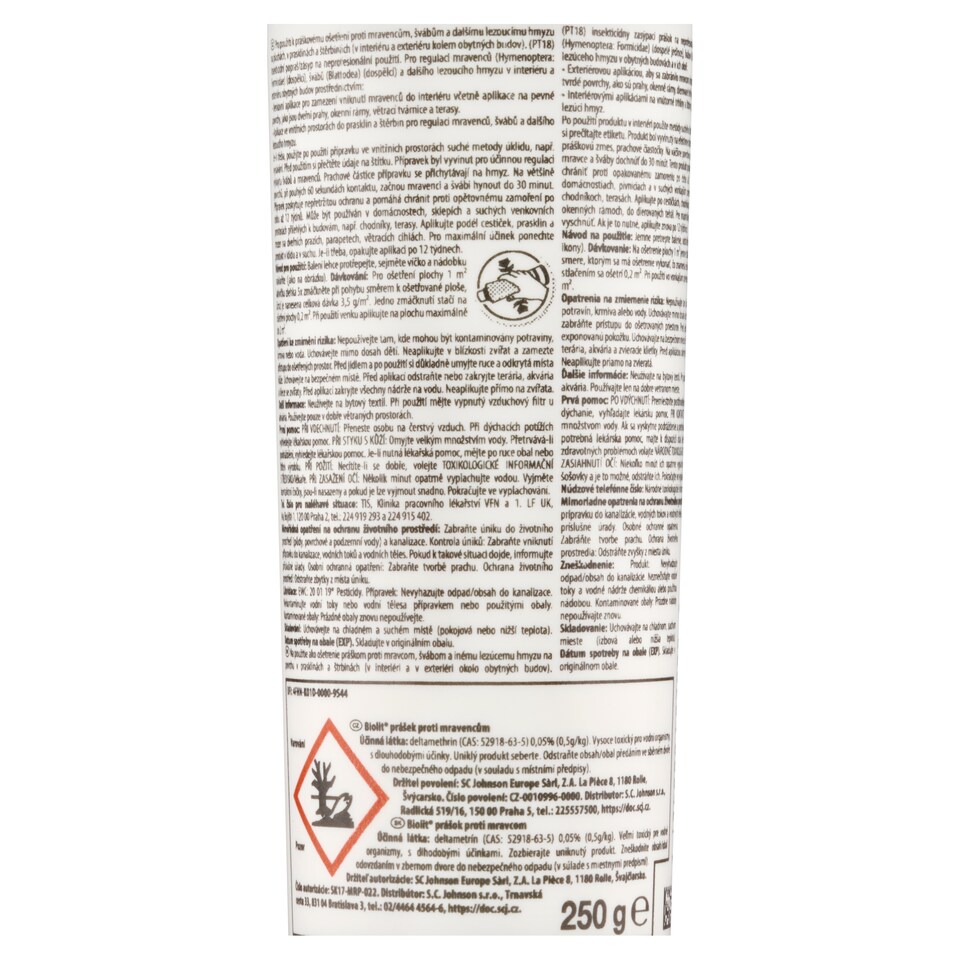 Obrázek 1 pro produkt Biolit Prášek proti mravencům 250g