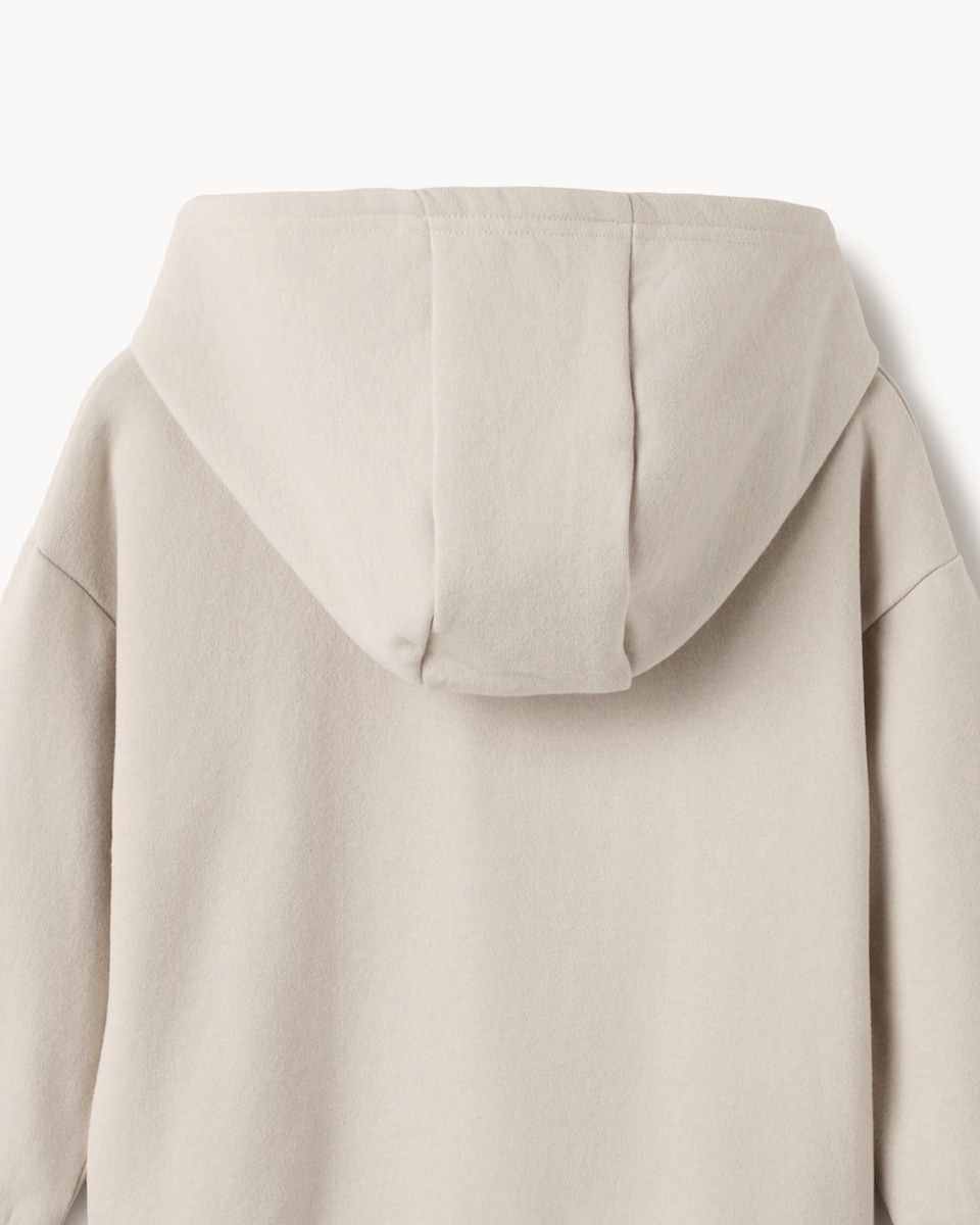 image 1 of F&F Boys Cotton Rich Zip Up Hoodie in Stone
