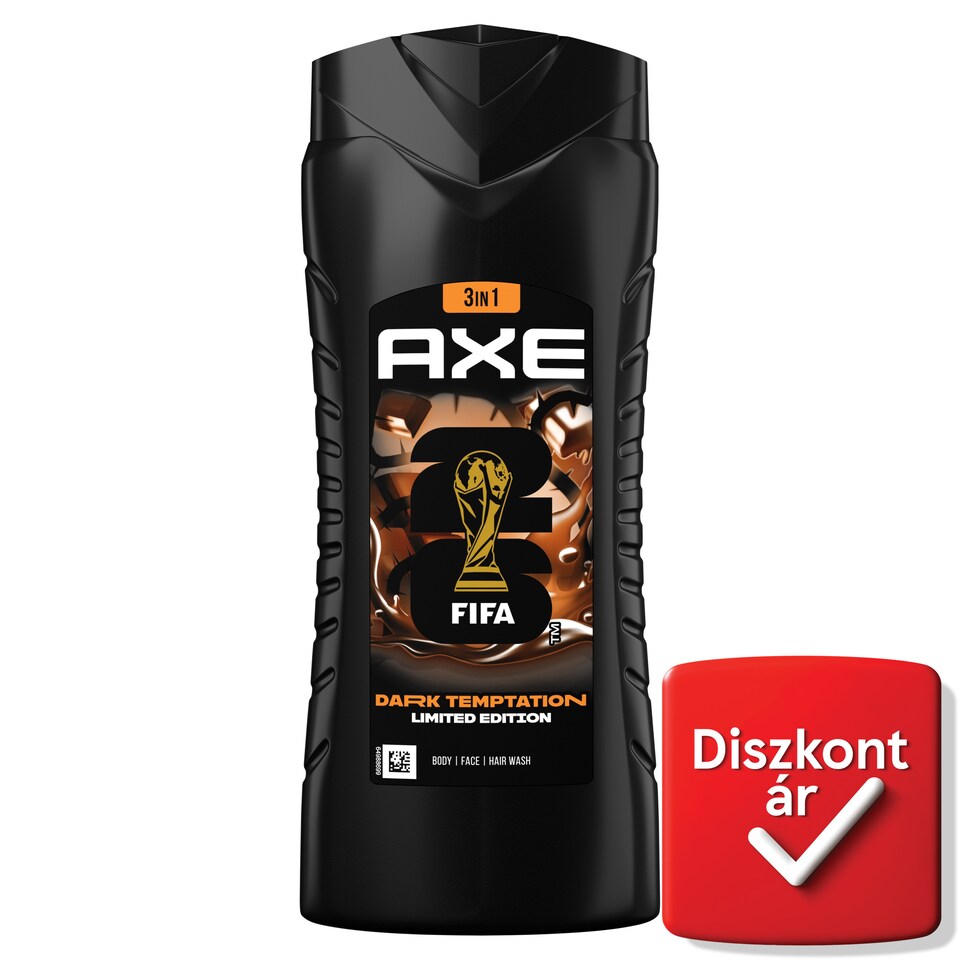 AXE FIFA Dark Temptation 3 in 1 tusfürdő testre, arcra, hajra 400 ml