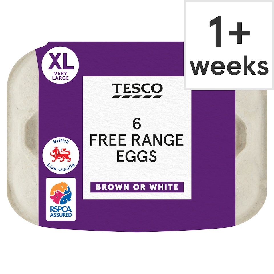 Tesco Free Range Eggs Very Large 6 Pack
