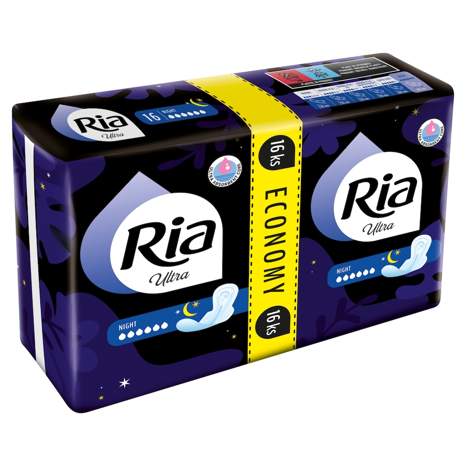obrázok 1 z Ria Ultra Night ultratenké menštruačné vložky 16 ks	
