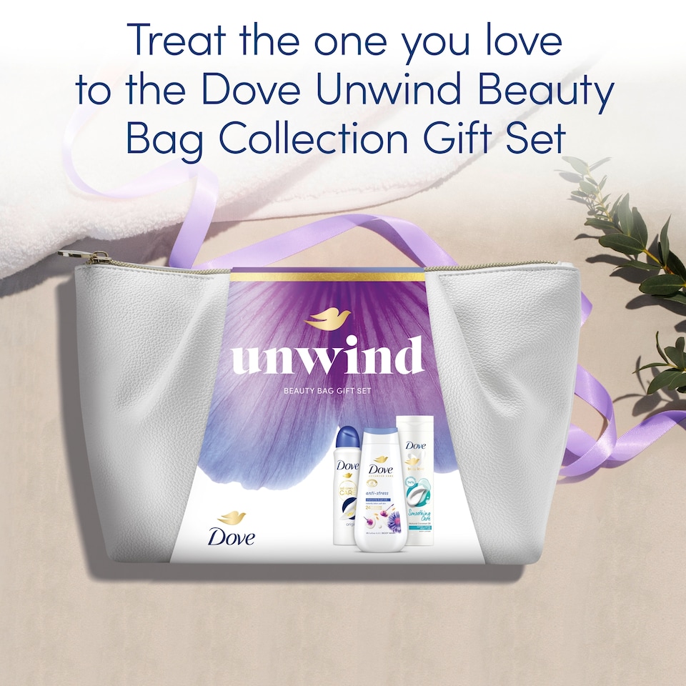 image 1 of Dove Unwind Beauty Bag Collection Gift Set Advanced Care