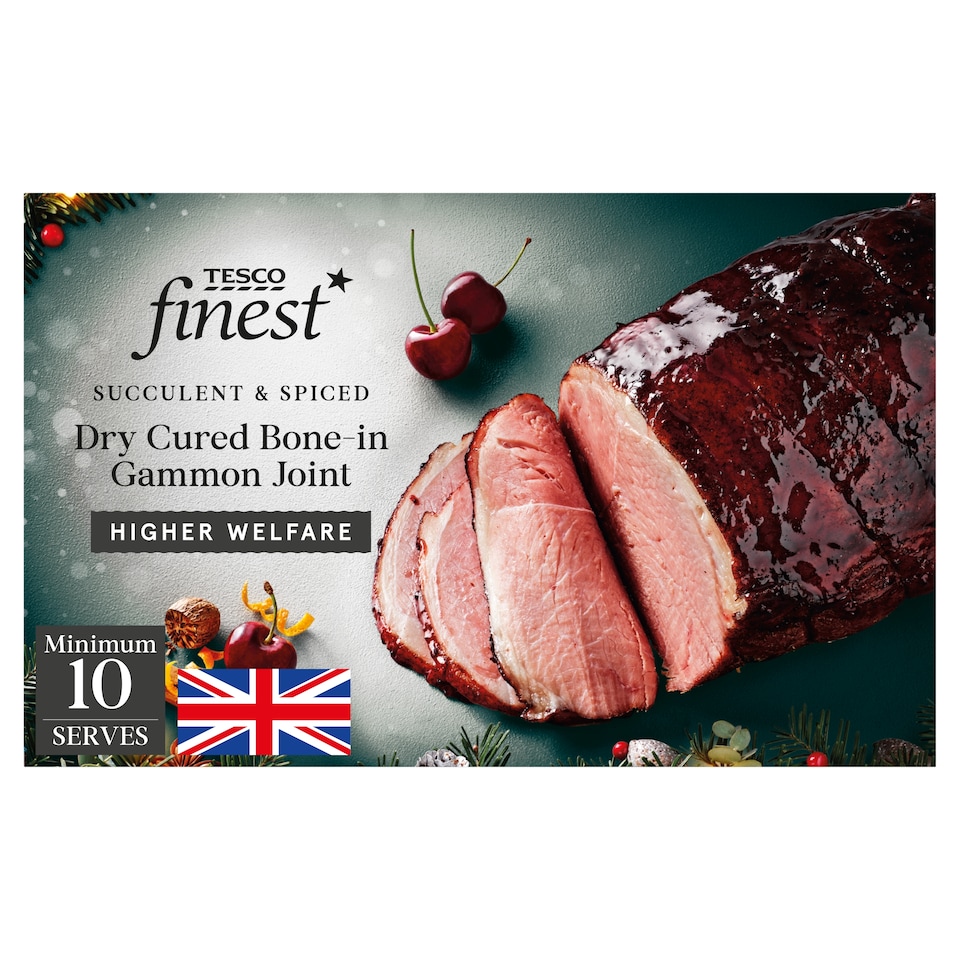 Tesco Finest Dry Cured Bone In Gammon Joint with a Black Cherry Glaze (CW)