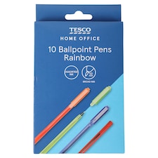 Tesco Rainbow Ballpoint Pens 10 Pack