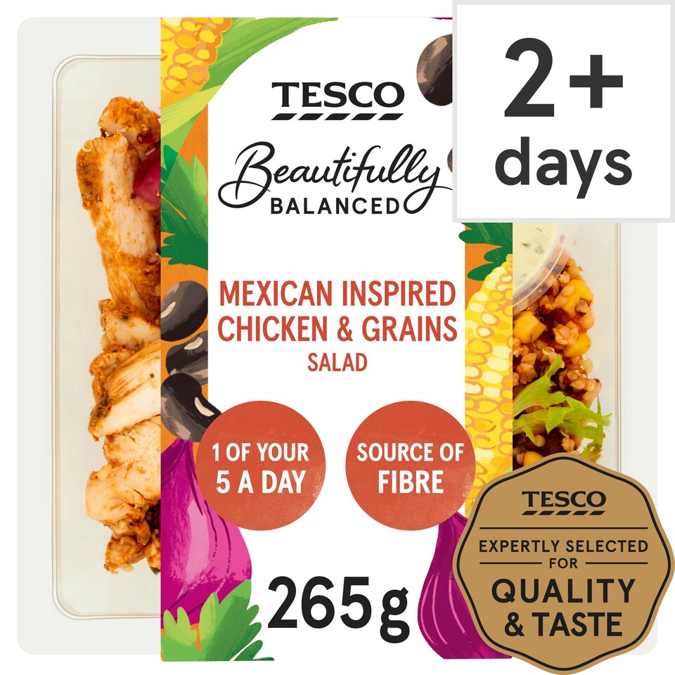 Tesco Beautifully Balanced Mexican Inspired Chicken Salad 265G Tesco