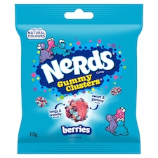 Nerds Candy Sweets Gummy Clusters Sharing Bag Berries 113g