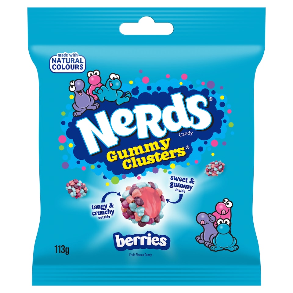 Nerds Candy Sweets Gummy Clusters Sharing Bag Berries 113g